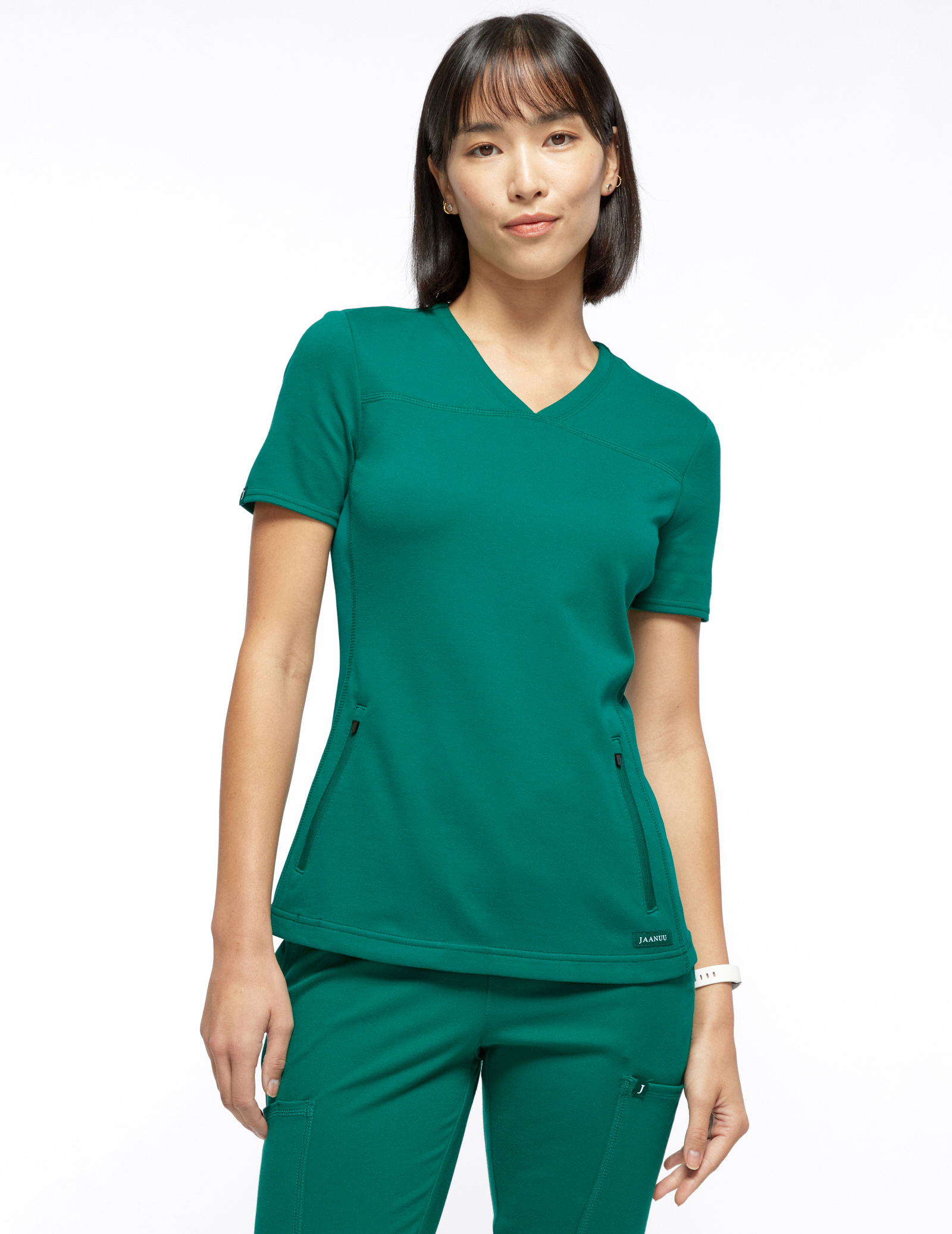 Hunter Green 2-Pocket Side-Rib Scrub 