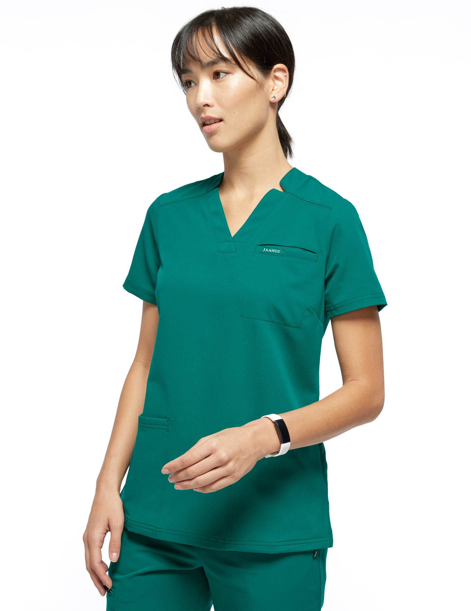Hunter Green Relaxed 3-Pocket Scrub 
