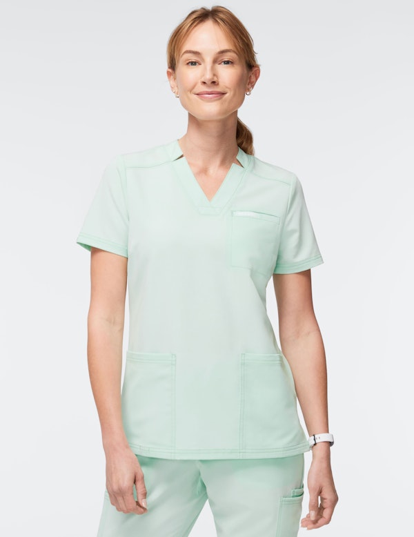 Women's 3-Pocket Scrub Top in Seafoam - Medical Scrubs by Jaanuu