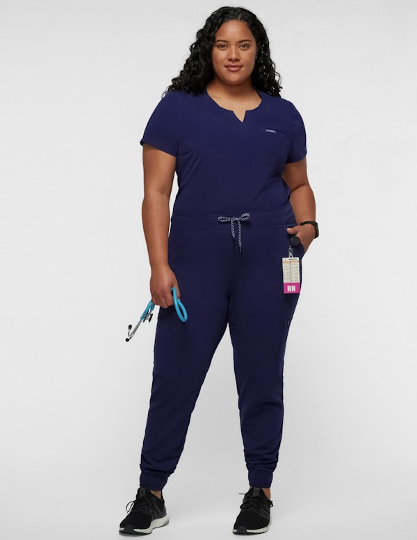Women's Navy 1Pocket TuckIn Scrub Top Jaanuu