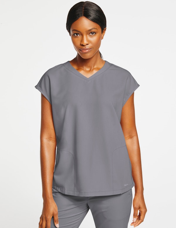 puff sleeve scrub top