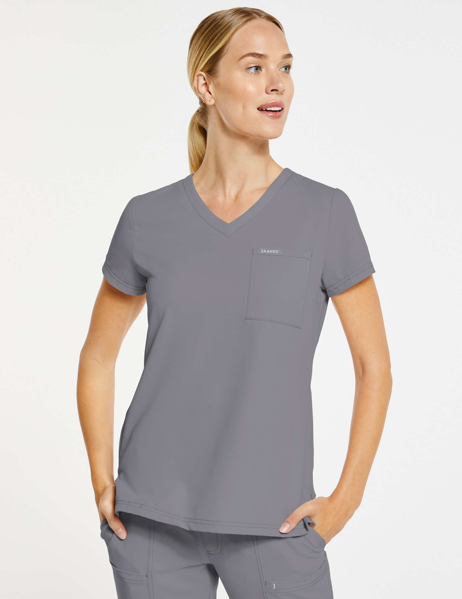 Womens 3-Pocket V-Neck Scrub Top