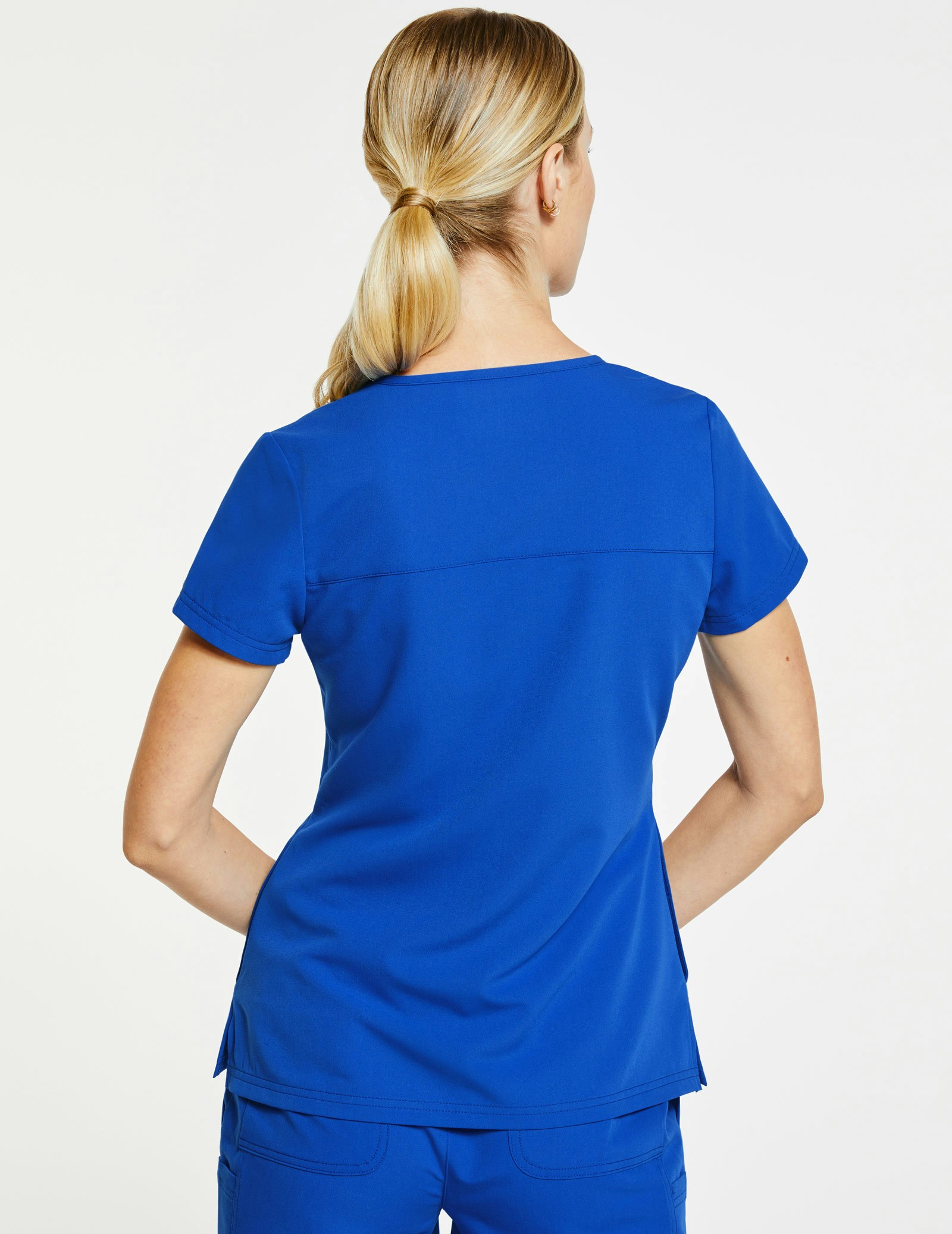 Women's Royal Blue 3Pocket VNeck Scrub Top Jaanuu