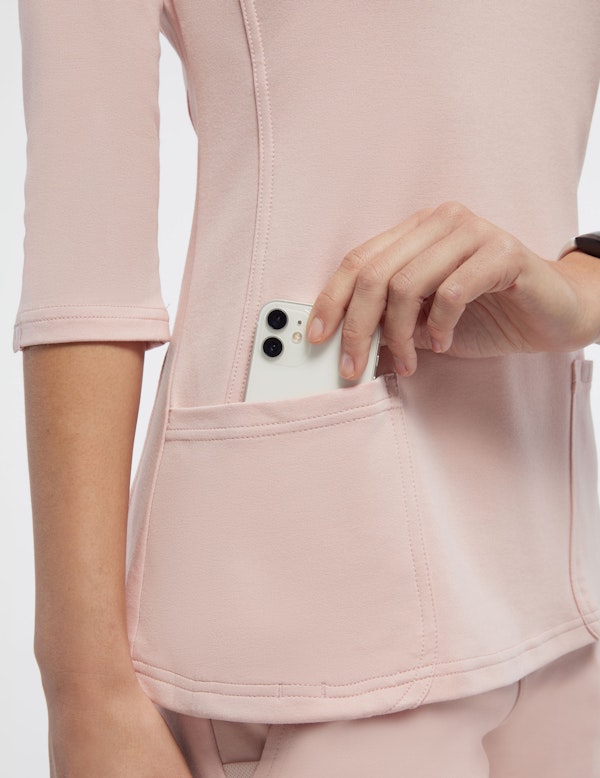 Women's 3/4 Sleeve Medical Scrub Tops Jaanuu