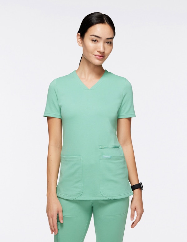 Women's 4-Pocket V-Neck Scrub Top in Jade - Medical Scrubs by Jaanuu