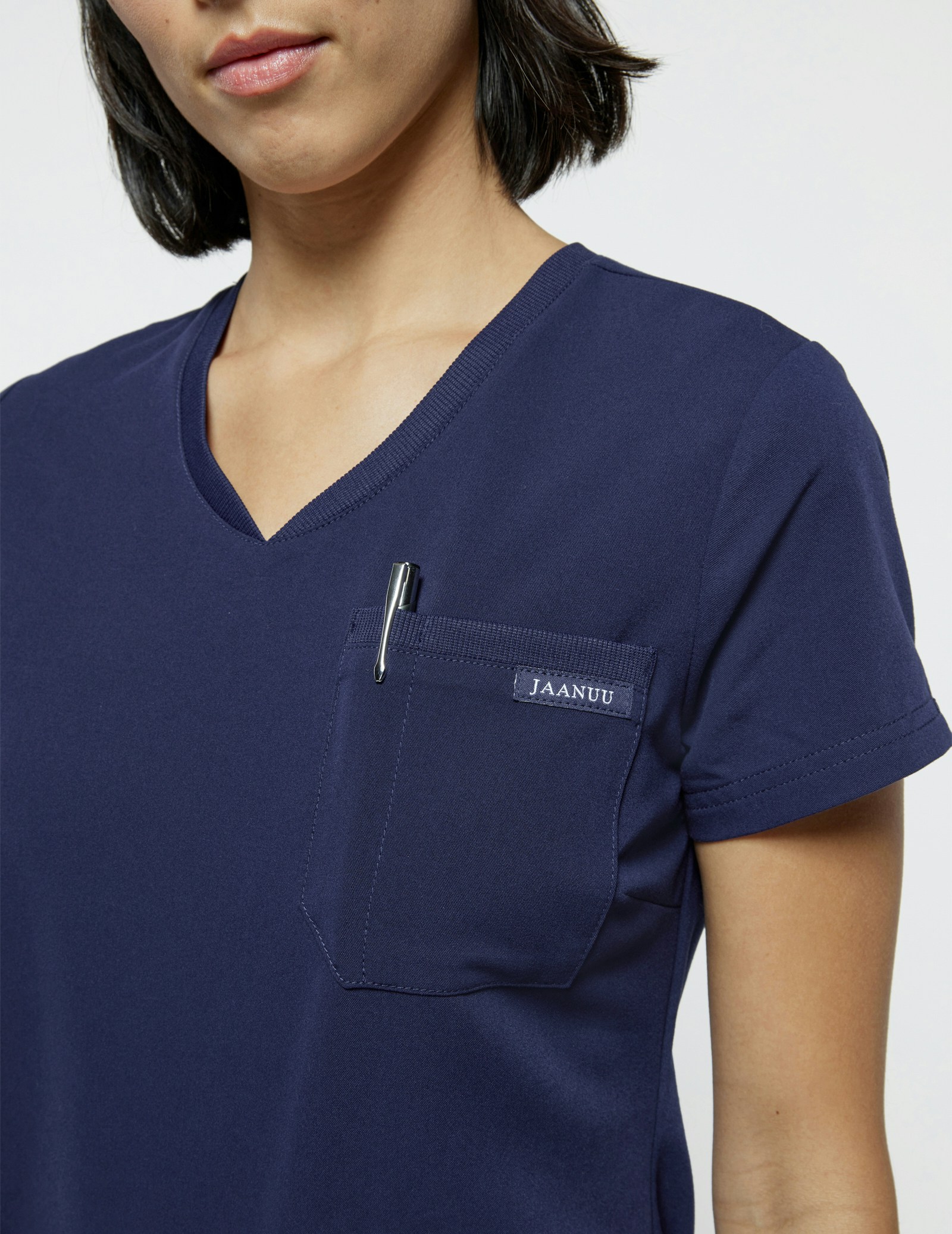 Women's Navy 2Pocket TuckIn Scrub Top Jaanuu