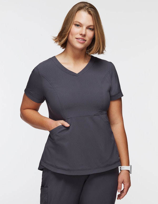 Women's Slate Performance Tulip Scrub Top Jaanuu