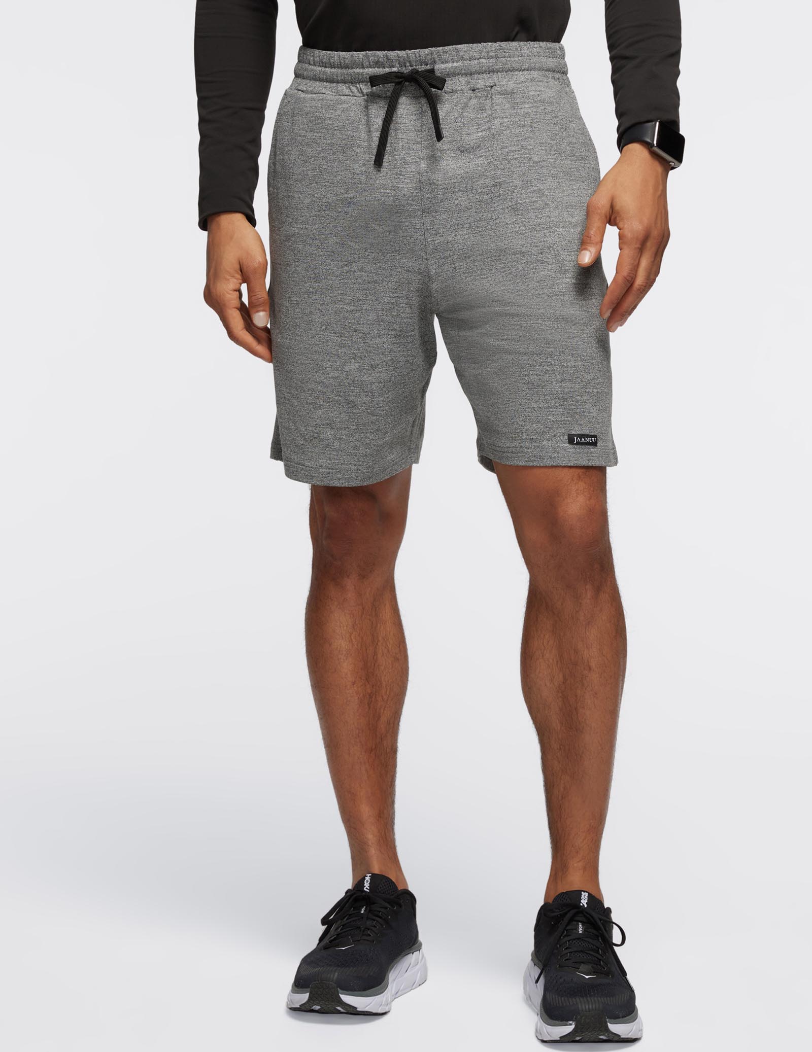 Men's Heather Black Lounge Shorts | Jaanuu