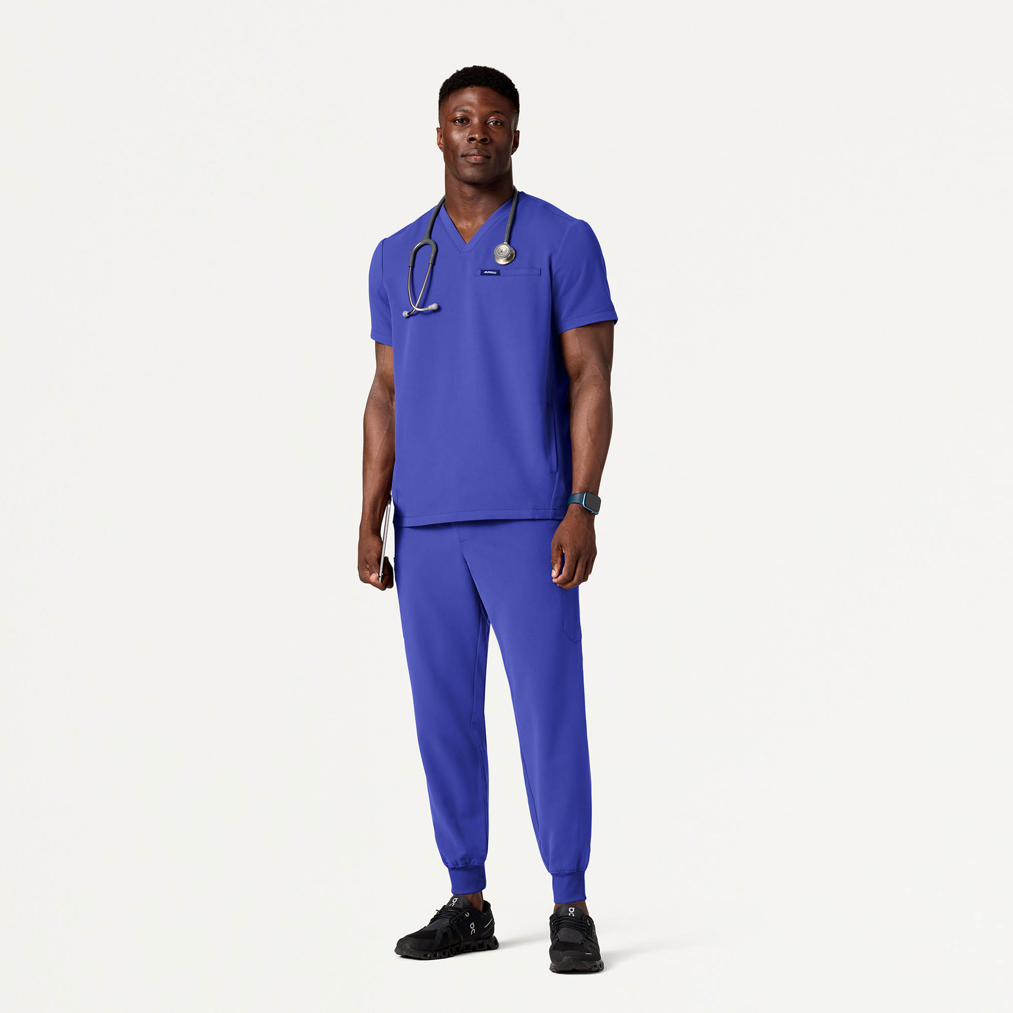 Platt Classic Scrub Top in Galaxy Blue Men's Tops by Jaanuu