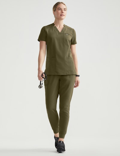 Epic By MedWorks Women's Blessed Scrub Top Olive XS, 50% OFF