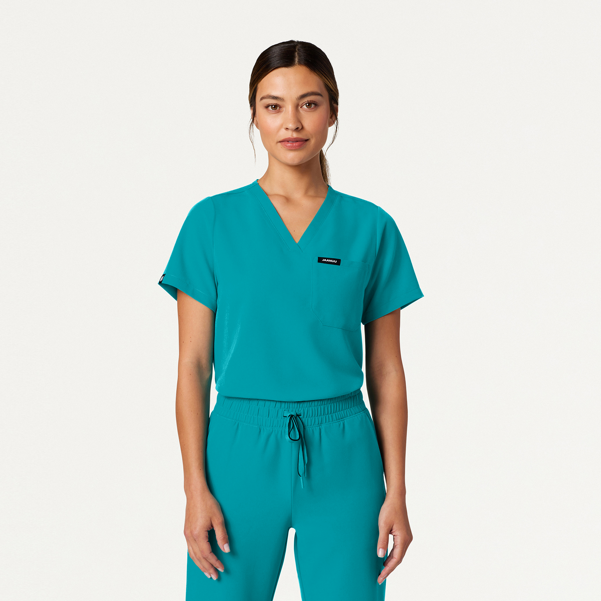 Rhena Classic Scrub Top in Aqua - Women's Tops by Jaanuu