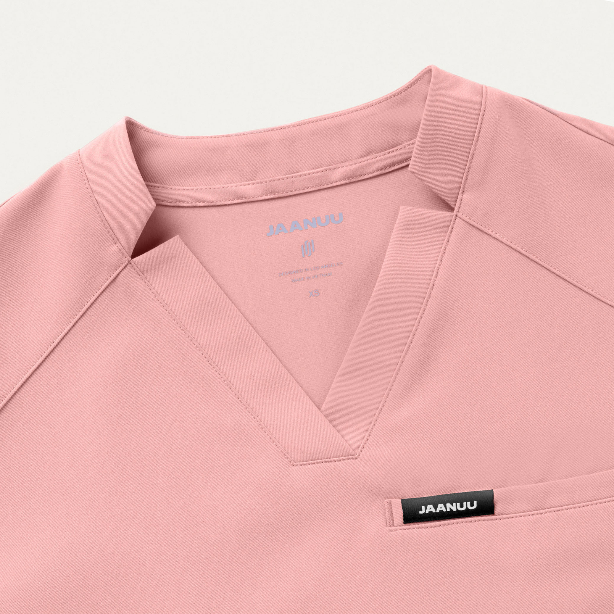 Helia Notched VNeck Scrub Top in Mauve Women's Tops by Jaanuu