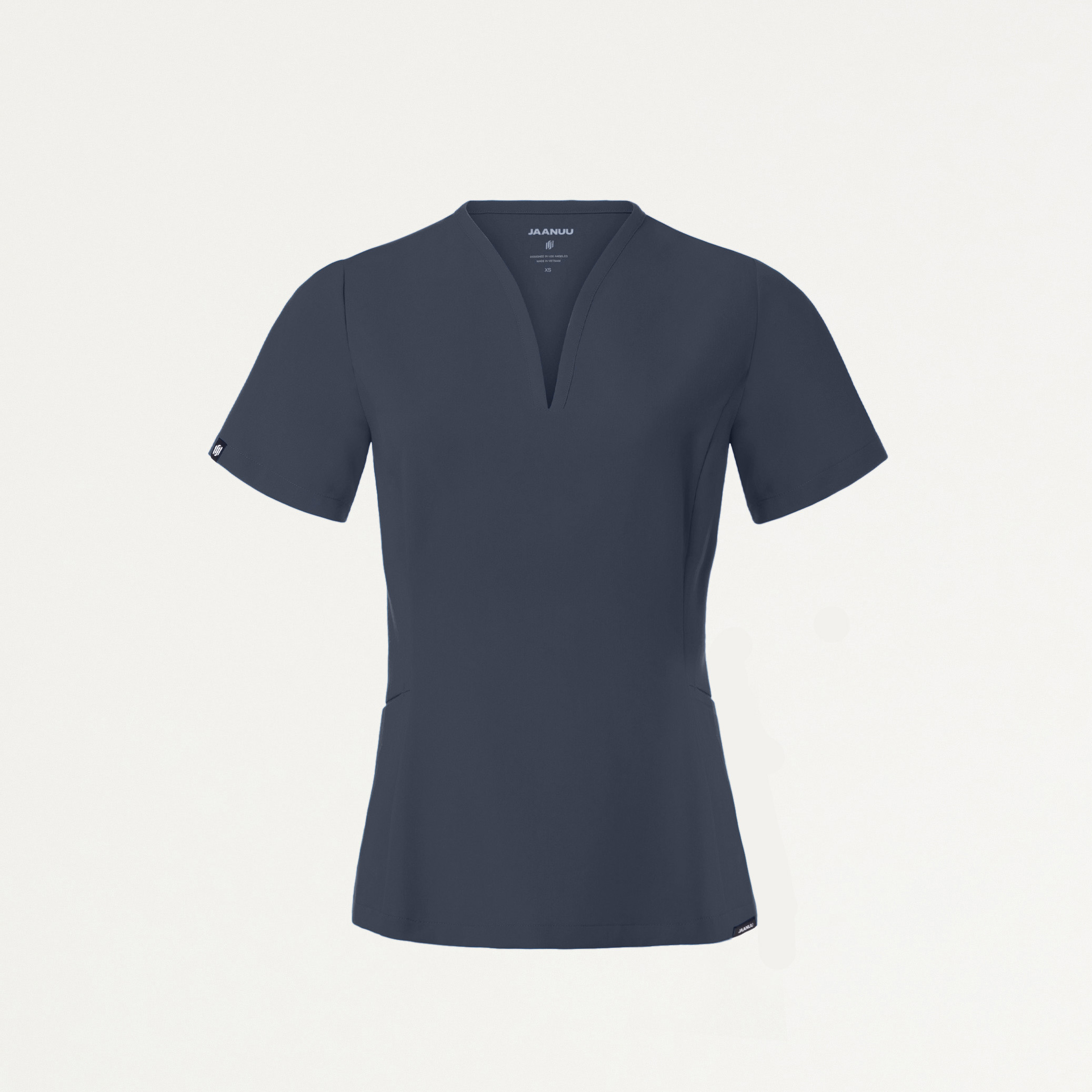 Calix Fit & Flare Scrub Top in Carbon Gray Women's Tops by Jaanuu