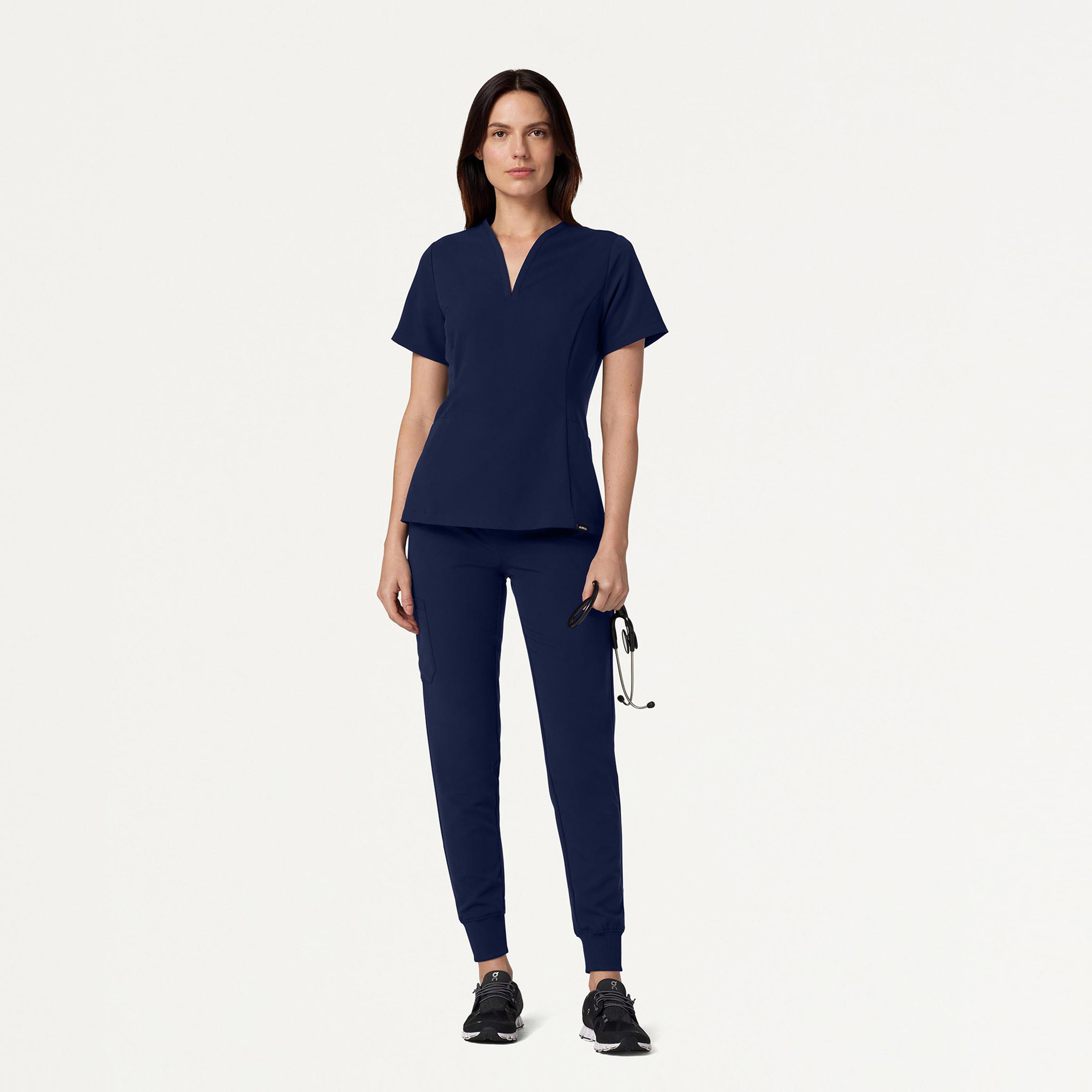 Calix Fit & Flare Scrub Top in Midnight Navy Women's Tops by Jaanuu