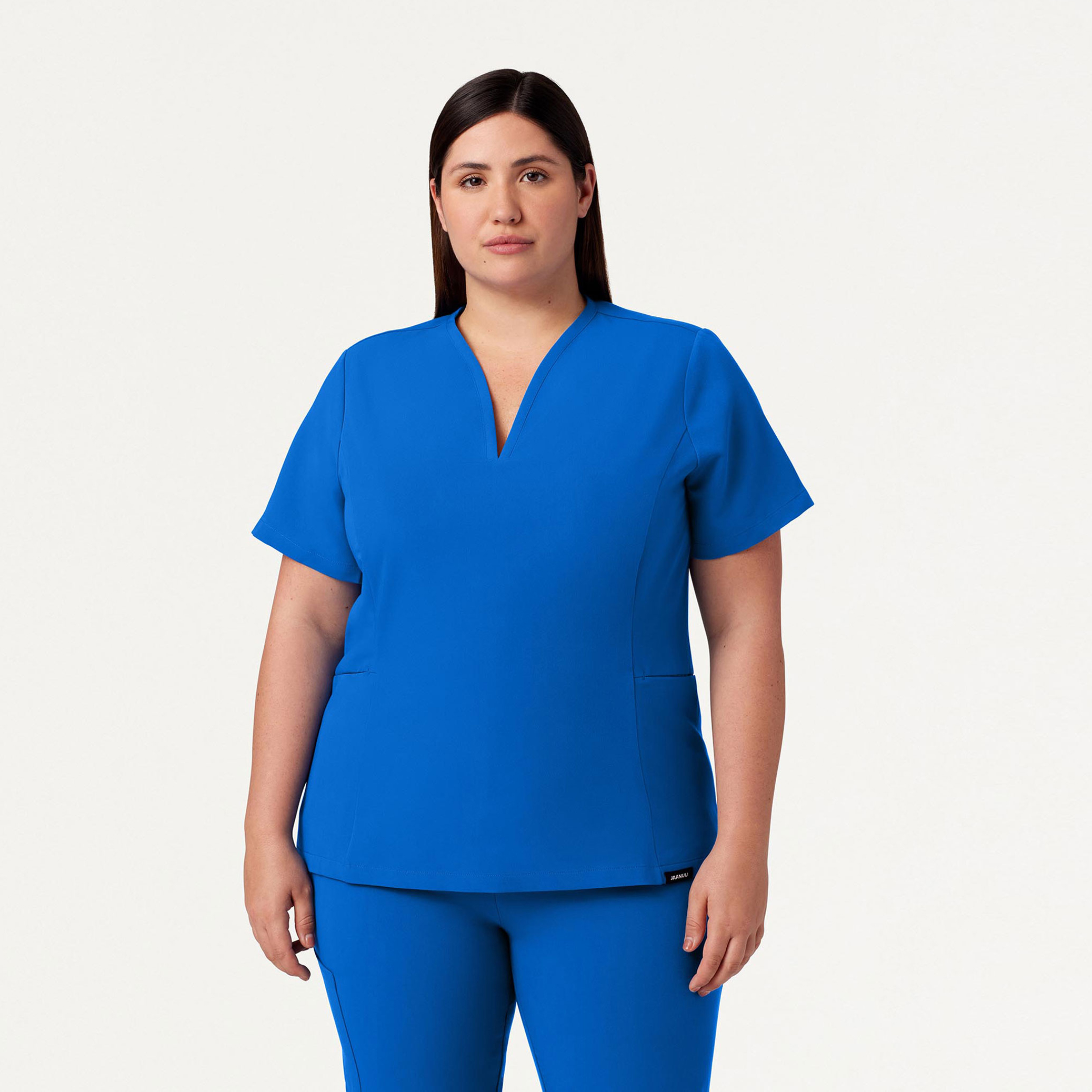 Calix Fit & Flare Scrub Top in Royal Blue Women's Tops by Jaanuu