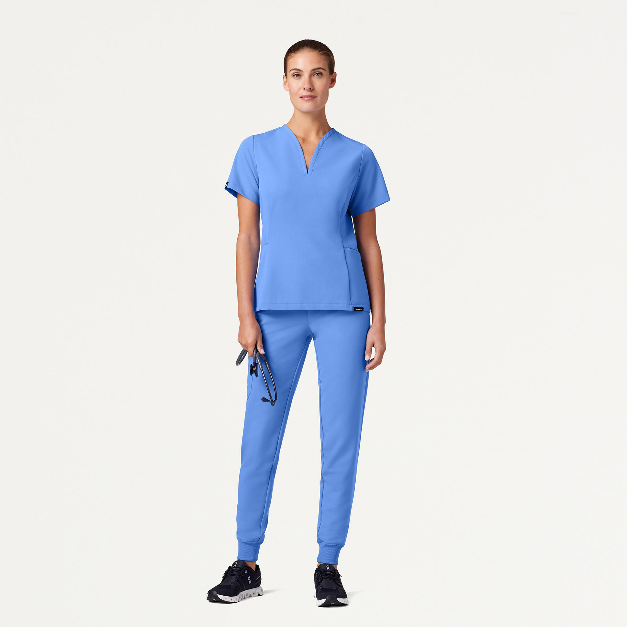 Silex Slim Scrub Jogger in Ceil Blue Women's Pants by Jaanuu