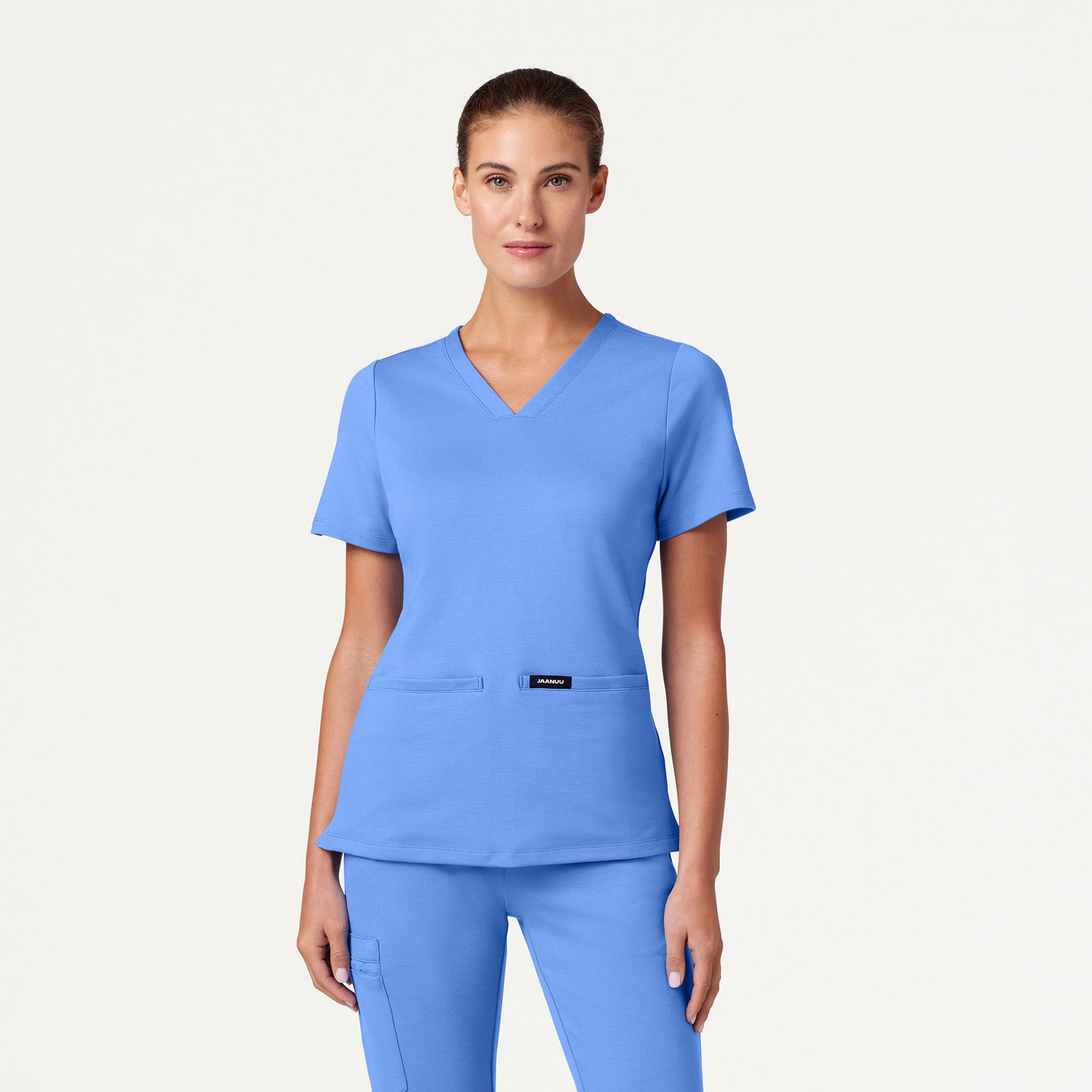 Cesi Slim Scrub Top in Black - Women's Tops by Jaanuu