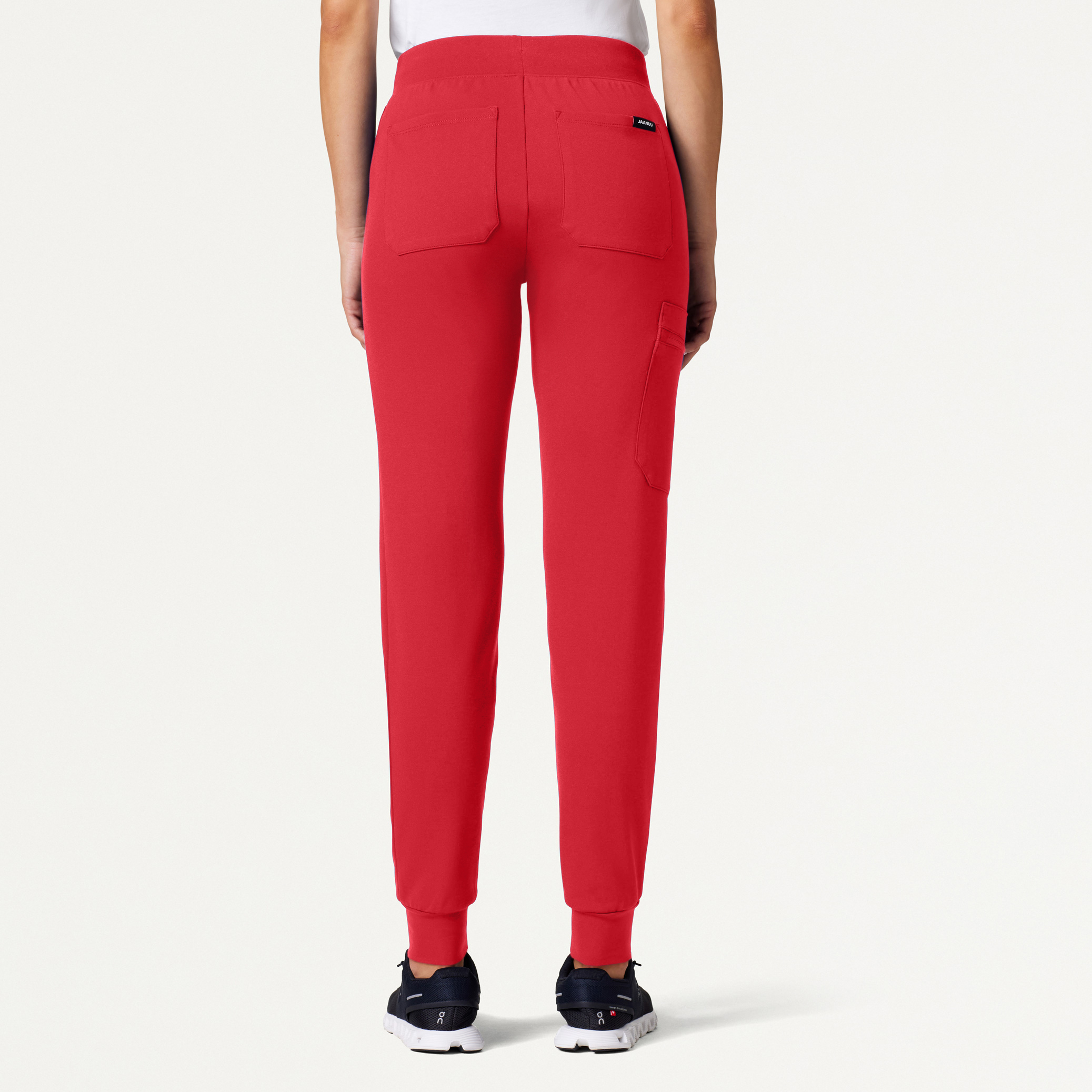 Rubi Slim Scrub Jogger in Brilliant Red Women's Pants by Jaanuu