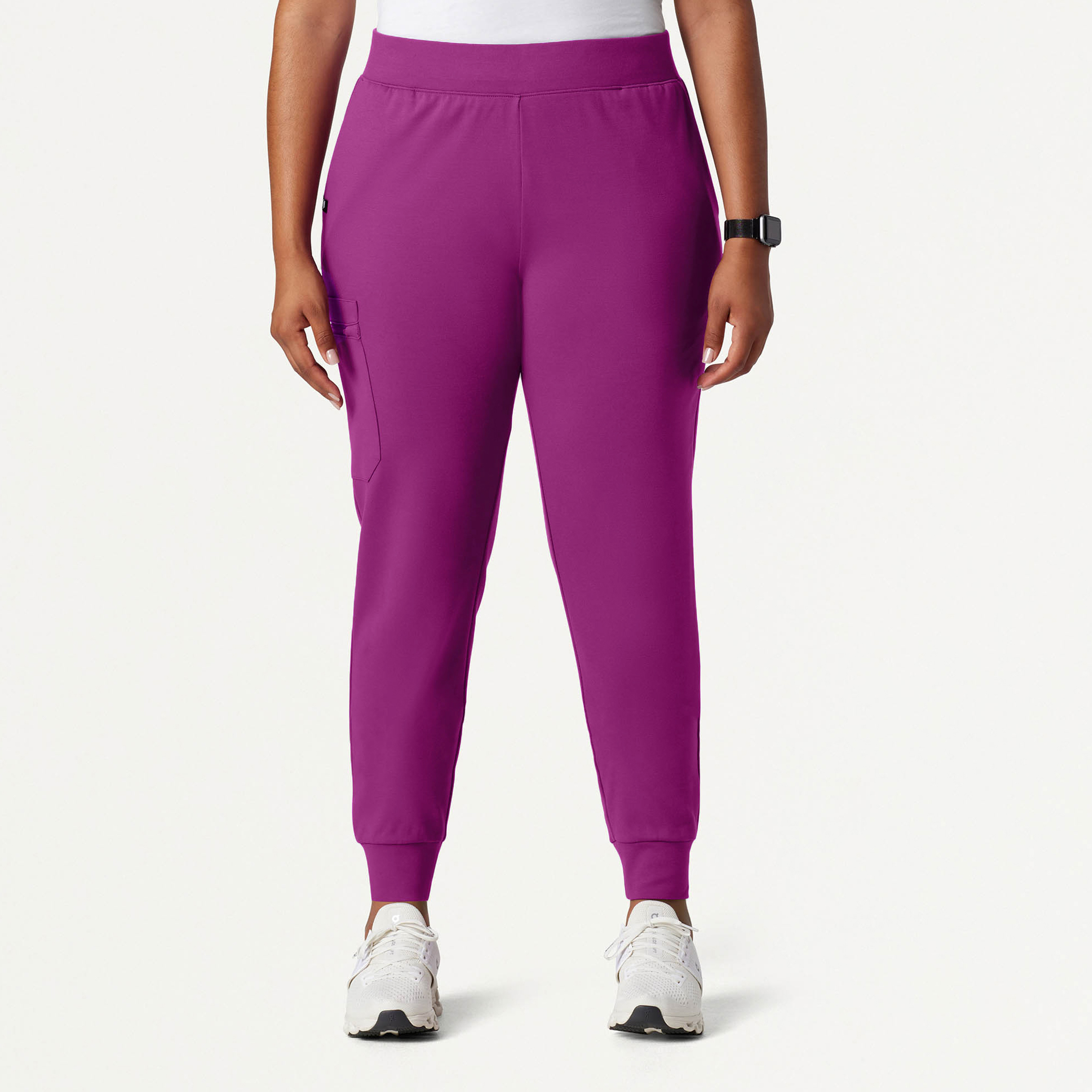 Rubi Slim Scrub Jogger in Vivid Purple Women's Pants by Jaanuu