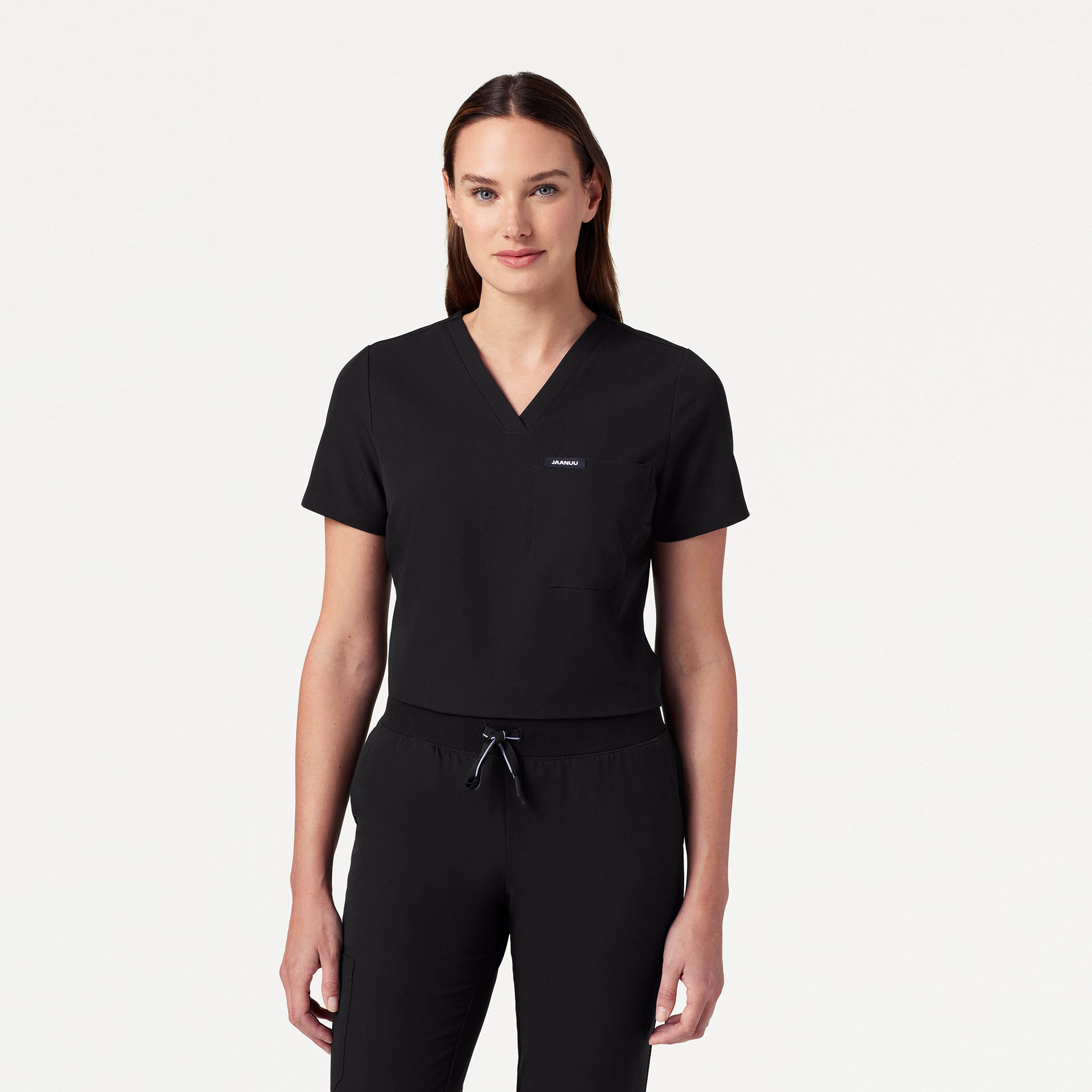 The Alex Vest Scrub Set Black Jaanuu