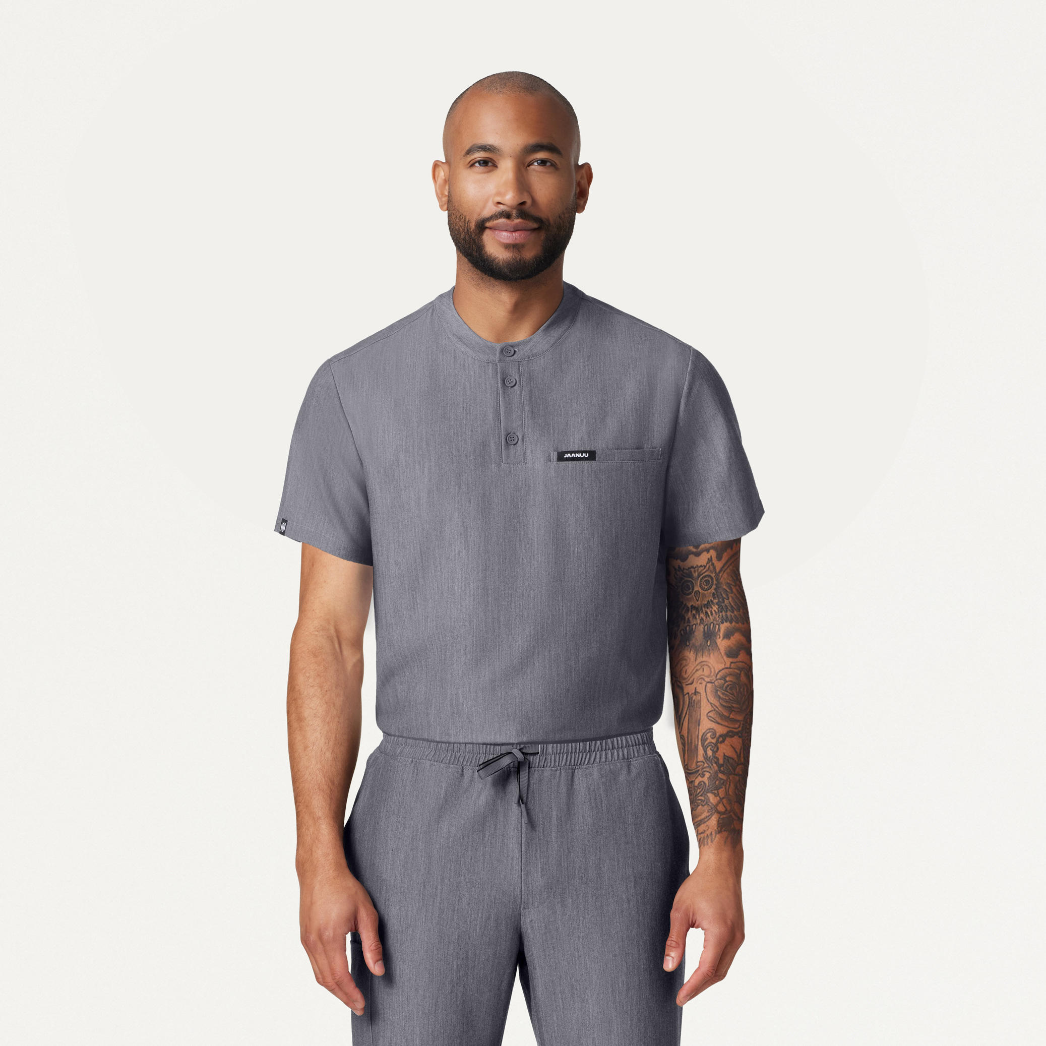 The Ander Essential Scrub Set Heather Gray Jaanuu