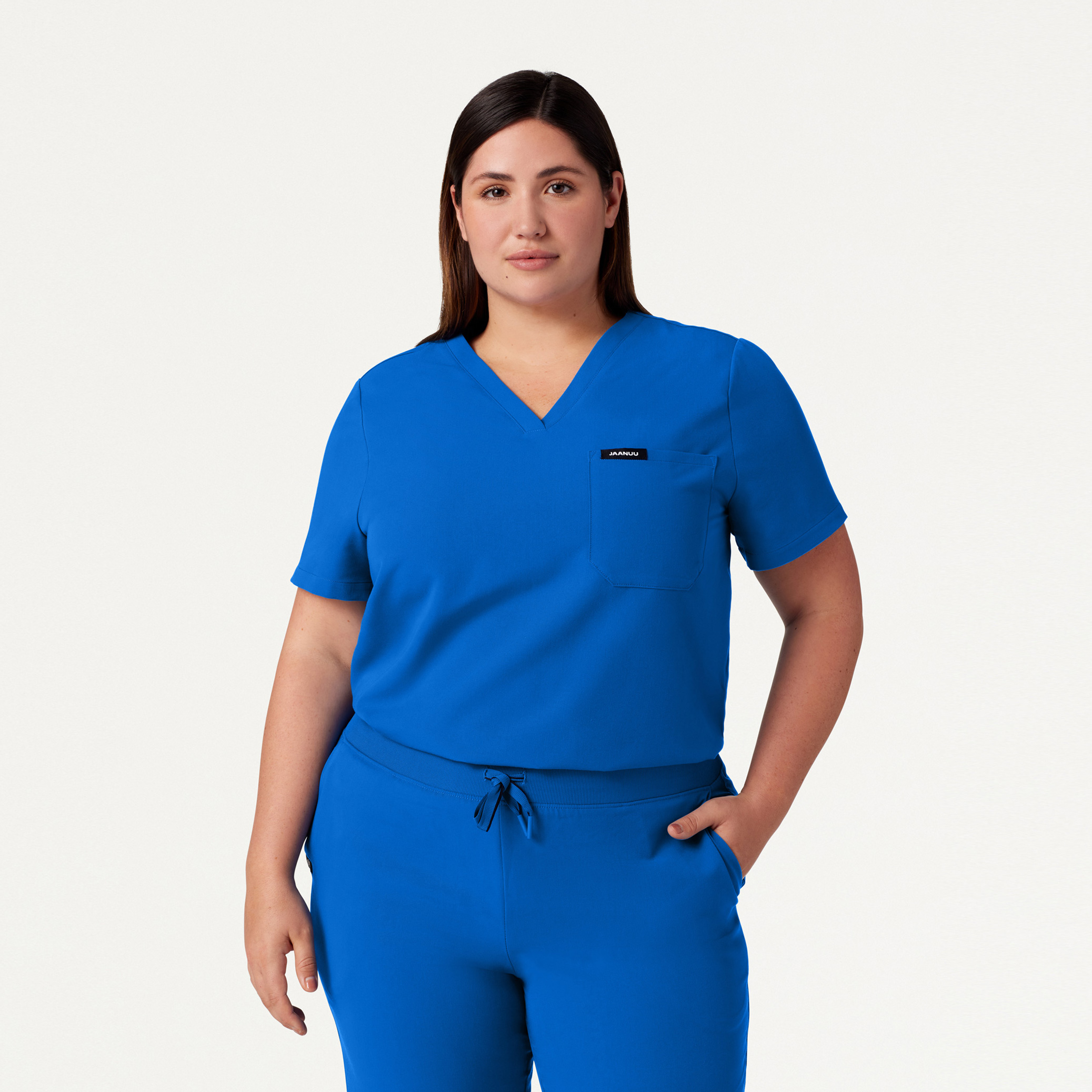 The Ava Essential Scrub Set Royal Blue Jaanuu