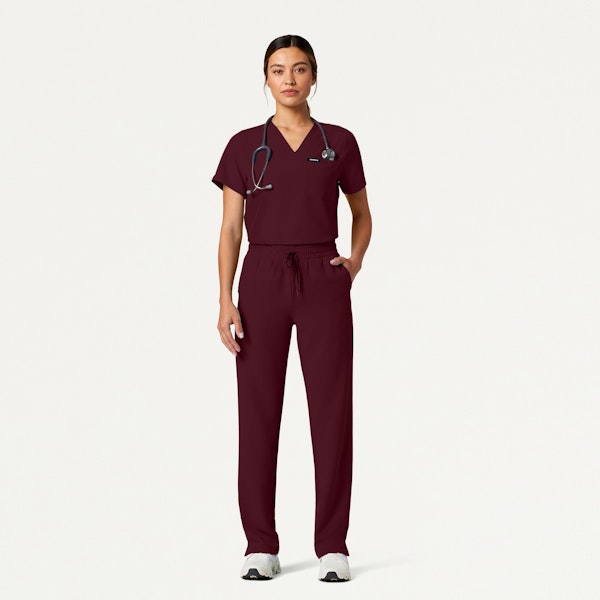 The Emma Essential Scrub Set Burgundy Jaanuu