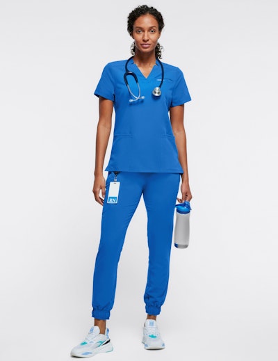 Kansas City Royals Adult L Jersey Style Scrub Top Shirt Blue SGA Nurse  Doctor