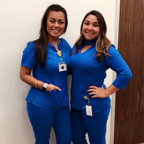 Mock Neck Top In Royal Blue Medical Scrubs By Jaanuu