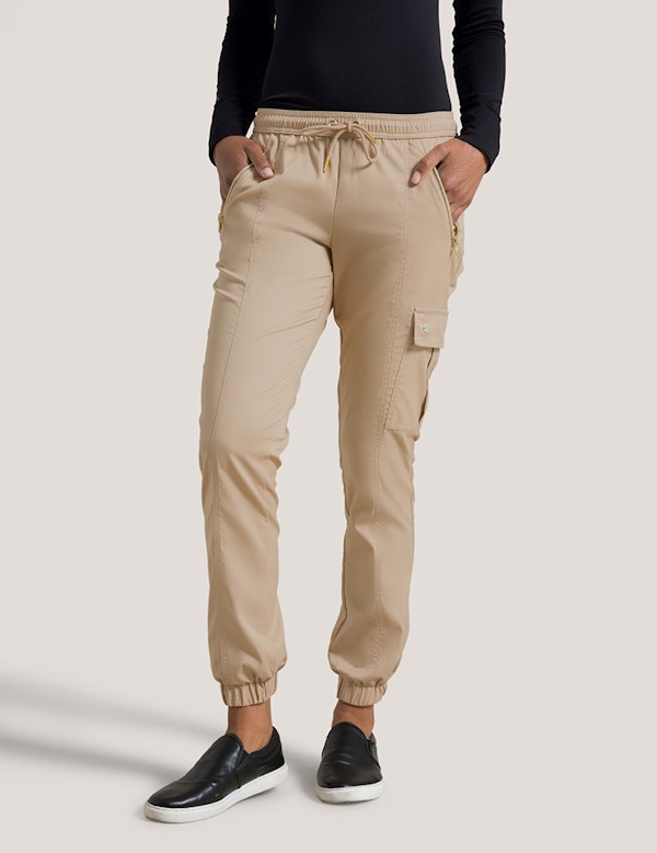 Jogger Pant in Khaki Medical Scrubs by Jaanuu
